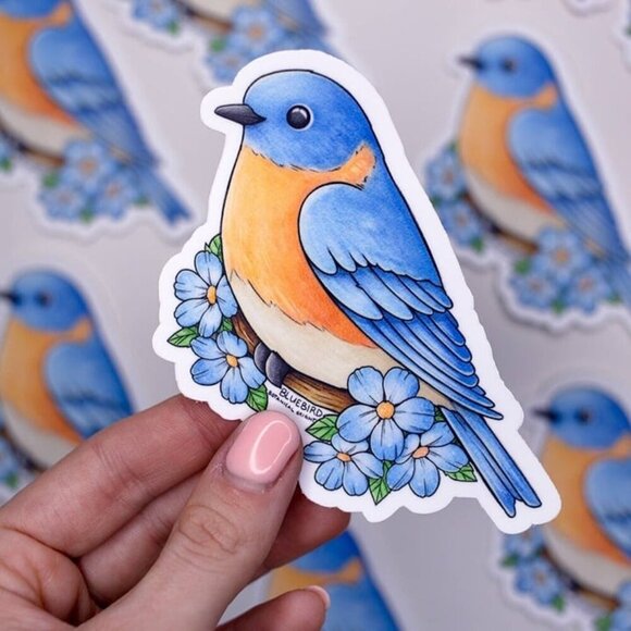 3 for $15 - Bluebird Sticker - Waterproof Vinyl Bird & Nature Decal - Crafts - Picture 3 of 6